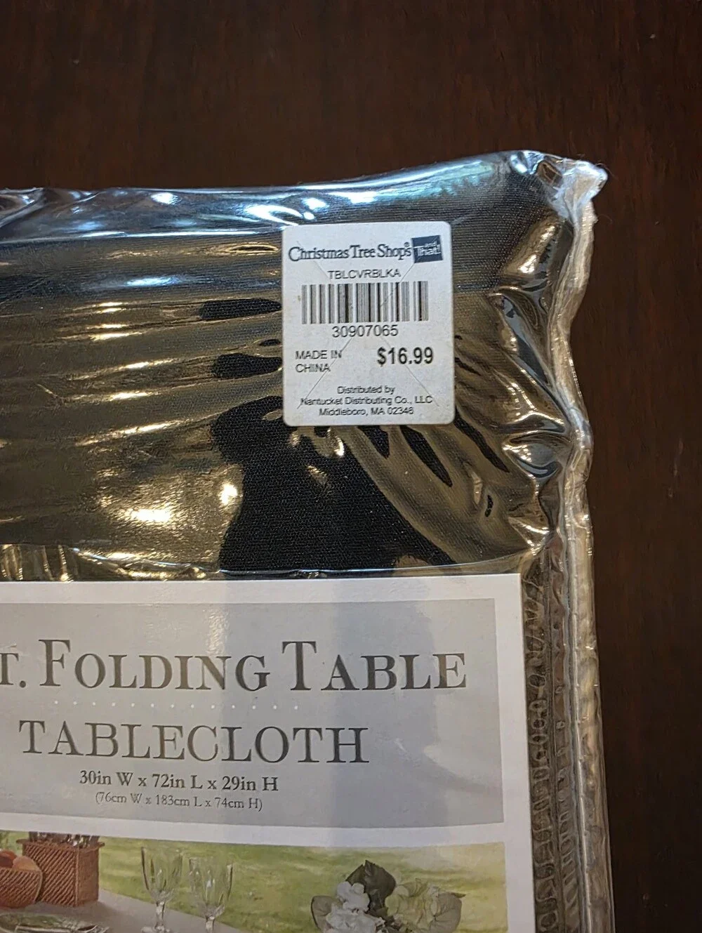 6 ft Folding Table Tablecloth - Black